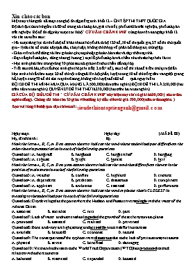 Đề ôn tập thi THPT Quốc gia môn Tiếng Anh (Có đáp án)